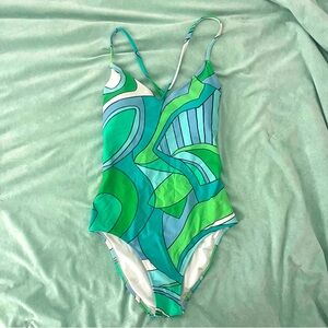 SOLD Aerie groovy printed one piece strappy back swimsuit